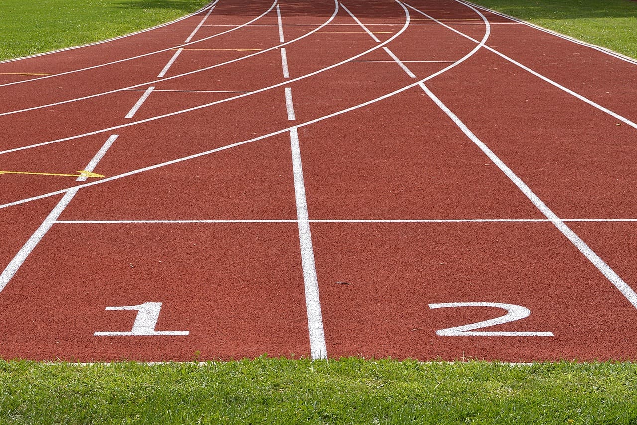 Mature athlete training outdoors